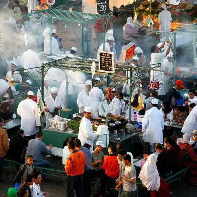 70362075-Africa-Maghreb-North-africa-Morocco-Marrakech-Jemaa-el-Fna-place-UNESCO-world-heritage